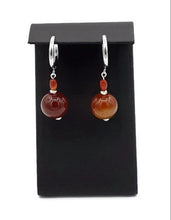 Load image into Gallery viewer, Amber Color Quartzite Huggie Earrings
