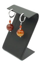 Load image into Gallery viewer, Amber Color Quartzite Huggie Earrings
