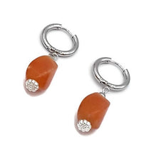 Load image into Gallery viewer, Apricot Color Quartzite Huggie Earrings
