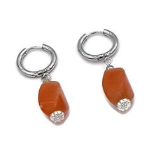 Load image into Gallery viewer, Apricot Color Quartzite Huggie Earrings
