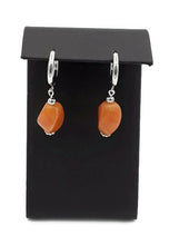 Load image into Gallery viewer, Apricot Color Quartzite Huggie Earrings
