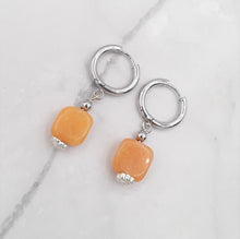 Load image into Gallery viewer, Butterscotch Color Quartzite Huggie Earrings
