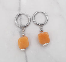 Load image into Gallery viewer, Butterscotch Color Quartzite Huggie Earrings
