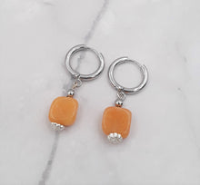 Load image into Gallery viewer, Butterscotch Color Quartzite Huggie Earrings
