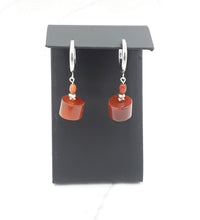 Load image into Gallery viewer, Cylinder Shape Quartzite Huggie Earrings
