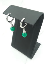 Load image into Gallery viewer, Emerald Color Quartzite Huggie Earrings
