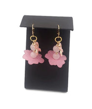 Load image into Gallery viewer, Tutu Breast Cancer Awareness Earrings with Rose Quartz Beads
