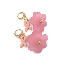 Load image into Gallery viewer, Tutu Breast Cancer Awareness Earrings with Rose Quartz Beads

