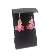 Load image into Gallery viewer, Tutu Breast Cancer Awareness Earrings with Rose Quartz
