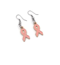 Load image into Gallery viewer, Rose Breast Cancer Awareness Earrings
