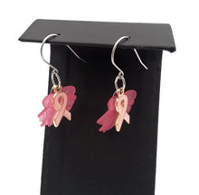 Load image into Gallery viewer, Maple Leaf Breast Cancer Awareness Earrings
