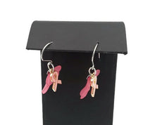 Load image into Gallery viewer, Maple Leaf Breast Cancer Awareness Earrings
