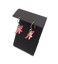 Load image into Gallery viewer, Maple Leaf Breast Cancer Awareness Earrings
