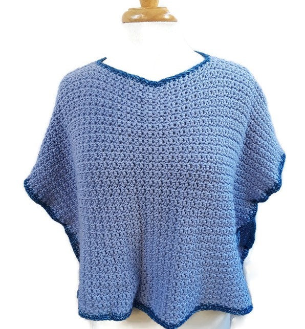 Periwinkle Boatneck Poncho Top