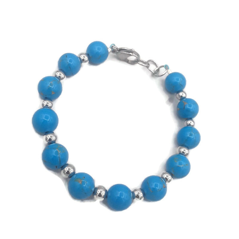 Turquoise Color Calcite Bead Bracelet