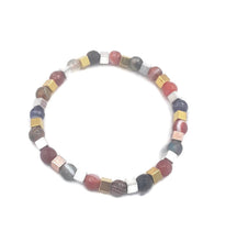 Load image into Gallery viewer, Multi-Color Quenched Crackled Agate Bead Bracelet

