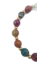 Load image into Gallery viewer, Multi-Color Quench Crackled Agate &amp; Round Bead Bracelet

