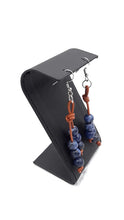 Load image into Gallery viewer, Leather and Sodalite Bead Earrings
