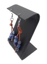 Load image into Gallery viewer, Leather and Sodalite Bead Earrings
