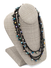 Load image into Gallery viewer, Chalcedony &amp; Leather Crochet Necklace
