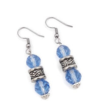 Load image into Gallery viewer, Crystal Blue Glass Bead Earrings
