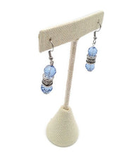 Load image into Gallery viewer, Crystal Blue Glass Bead Earrings
