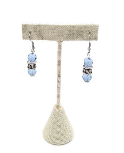 Crystal Blue Glass Bead Earrings