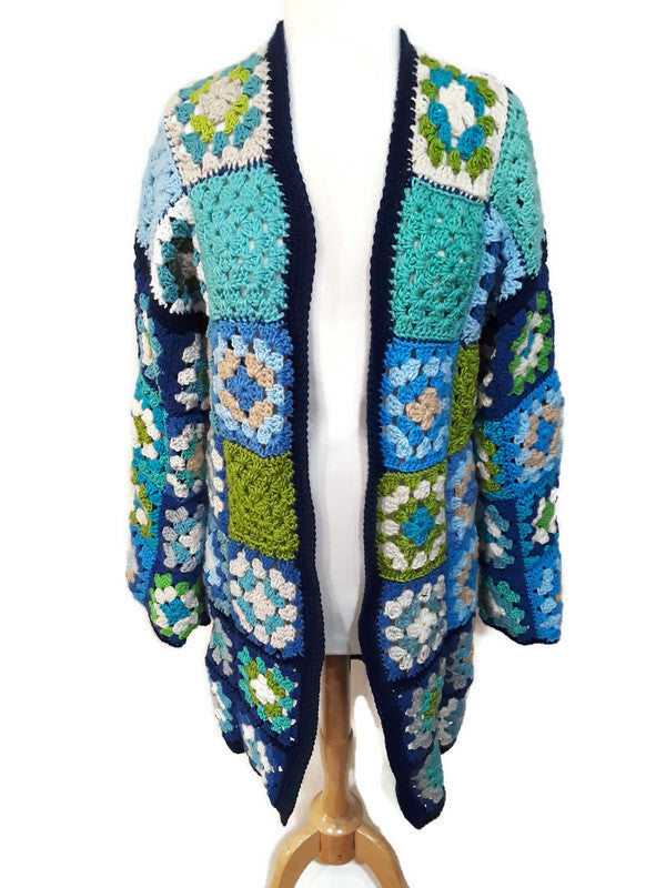 Granny Square Sweater Coat