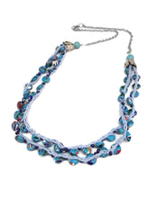 Load image into Gallery viewer, Mosaic Turquoise Bead Double Strand Crochet Necklace
