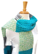 Load image into Gallery viewer, Blueberry Color Block Crochet Scarf
