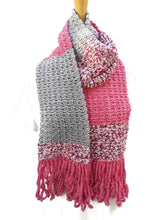 Load image into Gallery viewer, Strawberry Sorbet Crochet Scarf
