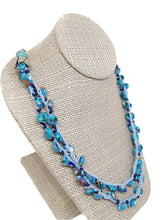 Load image into Gallery viewer, Mosaic Turquoise Bead Double Strand Crochet Necklace

