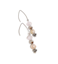 Load image into Gallery viewer, Multi-Color Beryl Faceted Flat Gemstone Bead Earrings with Silver Tone Hematine Beads

