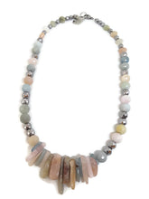 Load image into Gallery viewer, Multi-Color Beryl Gemstone Bead Statement Necklace
