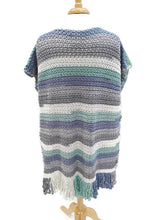 Load image into Gallery viewer, Hydrangea Color Stripe Boat Neck Poncho
