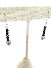 Load image into Gallery viewer, Black Spinel and Pearl Gemstone Bead Earrings
