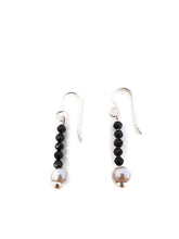 Load image into Gallery viewer, Black Spinel and Pearl Gemstone Bead Earrings
