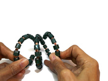 Load image into Gallery viewer, Emerald Green Color Bead Cane Glass Memory Wire Wrap Bracelet
