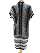 Load image into Gallery viewer, Pepper and Salt Long Crochet Vest
