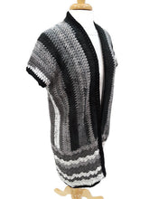 Load image into Gallery viewer, Pepper and Salt Long Crochet Vest
