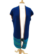 Load image into Gallery viewer, Royal Blue Long Crochet Vest
