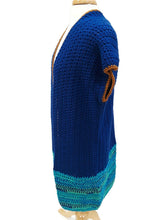 Load image into Gallery viewer, Royal Blue Long Crochet Vest
