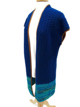 Load image into Gallery viewer, Royal Blue Long Crochet Vest
