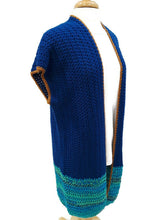 Load image into Gallery viewer, Royal Blue Long Crochet Vest
