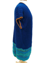 Load image into Gallery viewer, Royal Blue Long Crochet Vest
