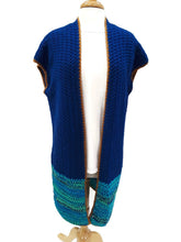 Load image into Gallery viewer, Royal Blue Long Crochet Vest
