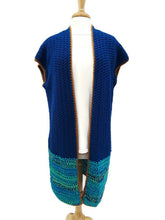 Load image into Gallery viewer, Royal Blue Long Crochet Vest
