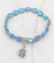 Load image into Gallery viewer, Mosaic Turquoise Bead Stretch Bracelet
