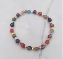 Load image into Gallery viewer, Multi-Color Quenched Crackled Agate Stretch Bracelet
