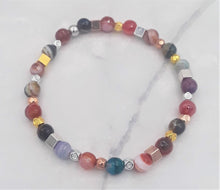 Load image into Gallery viewer, Multi-Color Quenched Crackled Agate Bead Stretch Bracelet
